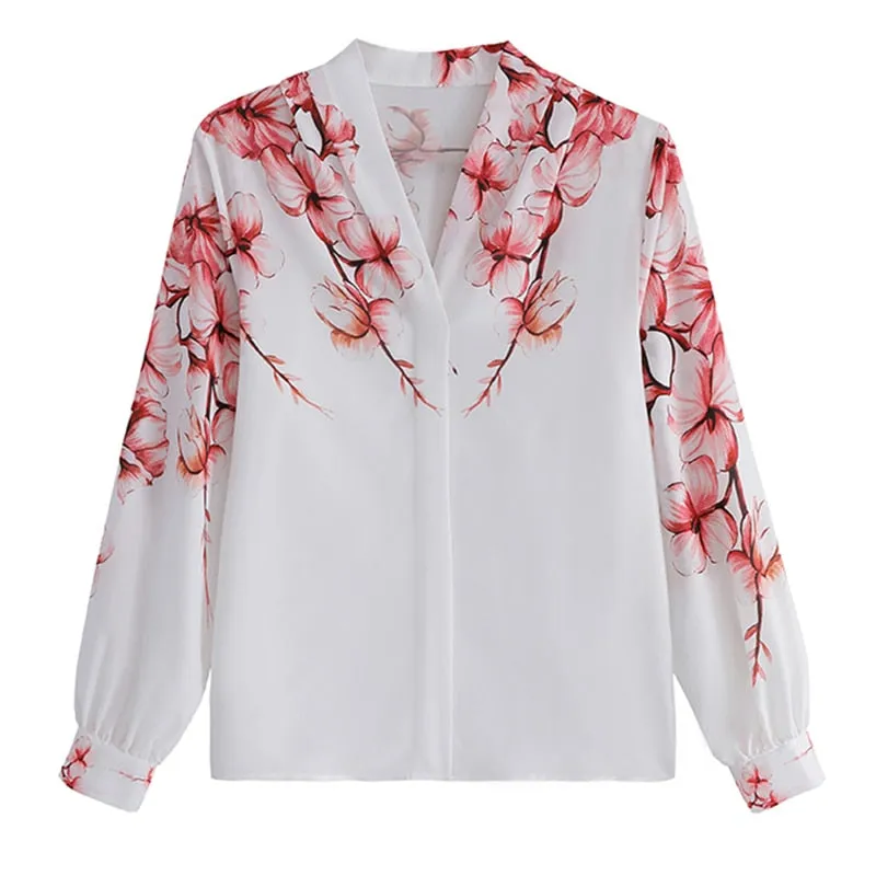 Women flower shirts Chiffon Blouse